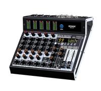 BOMGE Mixer audio professionale a 6 canali console di mixaggio con 99 effetti DSP, +48 V Phantom, Bluetooth, interfaccia USB.2 processore AUX.FX per registrazione in studio e spettacoli dal vivo