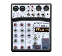 BOMGE Mixer audio professionale per DJ a 4 canali con 99 DSP interfaccia console di mixaggio karaoke da tavolo ingresso MP3 USB ingresso Bluetooth registrazione stereo alimentazione Phantom 48V