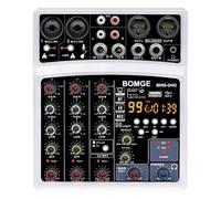 BOMGE Mixer audio professionale per DJ a 4 canali con 99 DSP, interfaccia, console di mixaggio karaoke da tavolo, ingresso MP3 USB ingresso Bluetooth registrazione stereo, alimentazione Phantom 48V