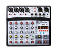 BOMGE Professionale 6 Canali 99DSP DJ Audio Sound Mixer Interfaccia Console di Mixaggio Desktop Karaoke con Ingresso MP3, USB, Ingresso Bluetooth, Registrazione Stereo, Alimentazione Phantom 48V