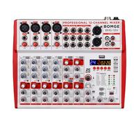 BOMGE Scheda audio Mixer a 12 ingressi, con preamplificatori e compressori microfonici, 24DSP, bluetooth, potenza 48 V, EQ britannico e interfaccia USB/Audio per registrazione, karaoke