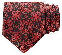 BomGuard Paisley Cravatta Uomo 8 cm, nero-rosso