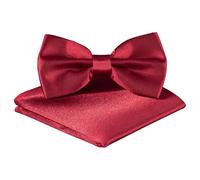 BomGuard Papillon uomo donna + fazzoletto da taschino,bordeaux-rosso