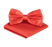 BomGuard Papillon uomo donna rosse + fazzoletto da taschino, rosso