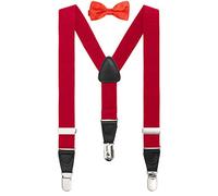 BomGuard Set bretelle e papillon per bambini - Rosso