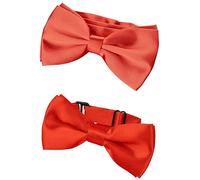 BomGuard Set socio papillon uomo rosse + papillon bambino,rosso
