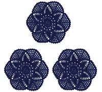 BOMHCS 3 sottobicchieri da cucina da 20,3 x 20,3 cm, piccoli centrini in pizzo all'uncinetto, da tavolo, tazze e frutta, tovagliette (3, grigio scuro, 20,3 x 20,3 cm)