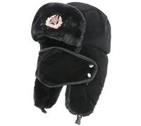 bomhys Cappello Uomo Distintivo Militare Sovietico Cappello Colbacco Colbacco Russo Cappello da Pilota Cappello Invernale in Pelliccia Sintetica con Paraorecchie Cappello da Neve Berretto da Sci da