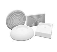 BOMI Set di 4 piedini a forma di elefante, 2 rotondi e 2 rettangolari, bianchi, protezione da parete per griglia di protezione per scale senza forature e griglia di protezione della porta, funzione