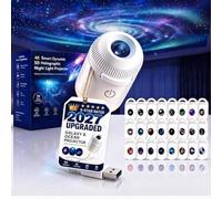 BomKra Proiettore HD Smart Dynamic 5D olografico per luce notturna, Plug and Play, 24 in 1, proiettore cielo stellato, proiettore da sogno, galassia oceanica a 360°, funzionamento USB(24)