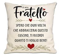 Bommex A Mio Fratello Spero Che Ogni Volta Che Abbracci Questo Cuscino Ti Ricordi Quanto Ti Amo - Copricuscino Regalo per Compleanno, Laurea, Natale