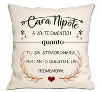 Bommex Cara Nipote A Volte Dimentichi Quanto Tu Sia Straordinaria Copricuscino promemoria per la Nipote da parte della nonna nonno zia zio nipote compleanno laurea regalo di Natale(Cara Nipote-2)