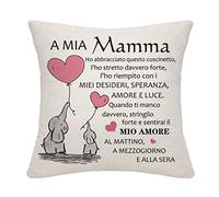 Bommex Mamma regalo da figlia figlio mamma cuscino copertura mamma regalo di compleanno regalo di natale festa della madre regalo (A MIA MAMMA)