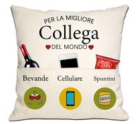 Bommex Regalo di Collega da Parte delle Donne - Ringraziamento, Addio, Migliore Collega al Mondo - Copricuscino 18x18 Pollici con 3 Tasche - Regalo di Natale e Compleanno