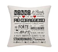 Bommex Regalo per il Nonno: Straordinario Copricuscino da Nipote - Miglior Regalo per il Compleanno, Festa del Papà e Natale
