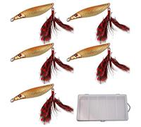 BommFu Artificiali Da Realistici,5 Pezzi Spinner In Metallo A Forma S Con Sequins - Esche Swimbait Per La Al Bass,per Uomini, Padre, Principianti, Professionisti, Fiume, Acqua Salata e Acqua