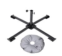 BommFu Base per Ombrellone da Patio - Supporto Portatile E Pieghevole - Portatile Capienza 10 kg con Riempibile d'Acqua,per Giardino Spiaggia Cortile Terreno Sabbia