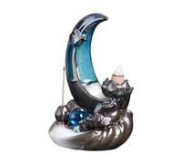 BommFu Bruciatore Di Incenso A Flusso Inverso | Diffusore Di Incenso Con Forma Di Luna,Fontana Ad Acqua Per In Ceramica,per Casa Altare Ingresso Cabina Tavolo Scrivania