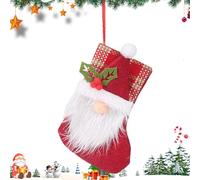 BommFu Calze Di Natale Tradizionali - Calze In Tessuto Non Tessuto, Di Natale Con Babbo Senza Volto | Per Cioccolatini Premi Dolciumi Da Inserire Per La Mensola Del E Per La Festa