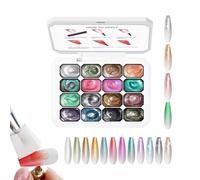 BommFu Gel Unghie | 16 Scomparti Gradiente Polimerizzabile UV/LED Senza Strofinamento,Lucidatura Unghie In Gel | Per Donne Mamme Saloni Feste A Casa Matrimonio Uso