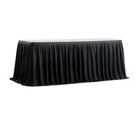 BommFu Gonna Per Tavolo Increspata | Gonne Svasate Nere Per Tavoli Rettangolari | Accessorio Decorativo Per Battesimo Matrimonio Compleanno Carnevale Halloween