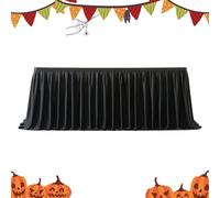 BommFu Gonna Rettangolare per Tavolo - Gonne Svasate Nere Per Tavoli Rettangolari - Accessorio Decorativo Per Battesimo Matrimonio Compleanno Carnevale Halloween