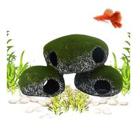 BommFu Grotta per acquario | Tunnel rocce con muschio Design - Grotta di pesce,Adatto per, rettili, terrari, acquari d'acqua dolce e