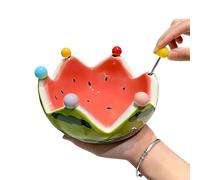 BommFu per Anguria - in Ceramica con 6 Forcine in Acciaio Inossidabile,Cucina per Casa Caffè Ristorante Eventi Matrimoni Compleanni Feste