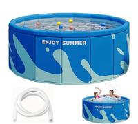 BommFu Piscina Per Bambini Da Giardino | Piscina Pieghevole | Grande Piscina Per Bambini In PVC Spesso | Piscina Per Bambini Pieghevole Extra Large Da Esterno - Piscina Da Gioco Per Tutta La Famiglia