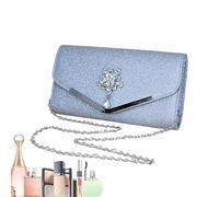 BommFu Pochette da sera, da donna, con chiusura magnetica, ideale come idea regalo, argento, descrizione