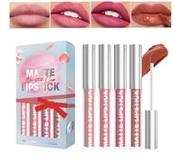 BommFu Set Di Liquidi,Lucidalabbra Liquido Opaco Effetto No Transfer - Kit Labbra Idratante, Trucco Essenziale per Viaggio e Quotidiano
