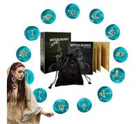 BommFu Set rune | Pietre rituali | Utensili per la divinazione con manuale di istruzioni e sacchetto per la conservazione per principianti accessori per altare