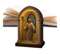BommFu Statua Lampada Madonna,Lampada Scultura LED Vergine Maria - Lume Devozionale Per Camera Da Letto Angolo Lettura Libreria Caffetteria Studio Libreria Soggiorno