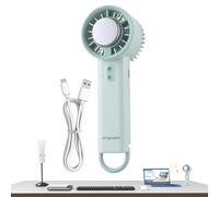BommFu Ventilatore Manuale Portatile | Ventaglio Da Campeggio | Dispositivo Raffreddamento 3 Velocità Con Compressa Fredda Per Lavoro Studio Viaggio Sport Picnic Trekking