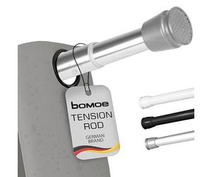 bomoe Bastone per Tenda a Pressione Regolabile 70-120cm Cromata - Asta Doccia Antiscivolo Alluminio senza Forare né Viti - Installazione Semplice - Asta Appendiabiti per Armadio - Neptun