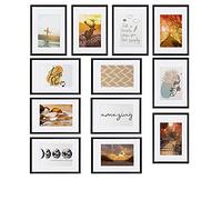bomoe Set Cornice foto multipla da muro 12 pezzi in legno e vetro plastica