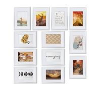 bomoe Set Cornice foto multipla da muro 12 pezzi in legno e vetro plastica