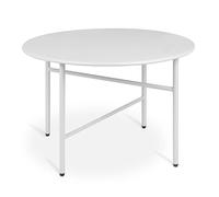 bomoe Tavolino rotondo in metallo con Piano resistente ai graffi giardino | Ø53cm bianco stabile leggero Tavolo da Comodino Camera da letto salotto interni esterni balcone ausiliario Finn