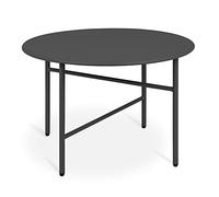 bomoe Tavolino rotondo in metallo con piano resistente ai graffi giardino | Ø53cm nero stabile leggero da salotto da comodino camera da letto per interni ed esterni tavolo balcone design Finn