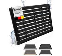 bomoe zerbino in alluminio per porte d'ingresso con passatoia in gomma | 40x60cm antracite antiscivolo per uso esterno e interno casa ed esterni raschietto scarpe porta ingresso tappeto AluGant