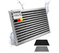 bomoe zerbino in alluminio XXL 70x100 cm extra large - zerbino antiscivolo antiruggine resistente alle intemperie per porte d'ingresso larghe e per interni che trattengono lo sporco - AluGant
