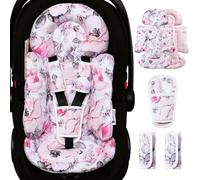 BOMOLOUR Inserto per seggiolino auto per bambini, supporto per la testa del seggiolino auto ingrandito, inserto e copri cinghie, design reversibile, cuscino morbido traspirante per passeggino,