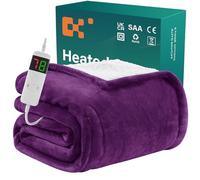 BOMOVA Coperta riscaldata spegnimento automatico, soffice coperta natalizia, 10 impostazioni di calore e timer da 5 ore, regalo per donna, decorazione natalizia per letto/divano, 130x180 cm, viola
