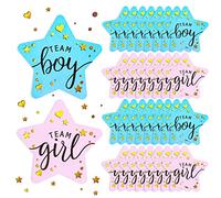 Bomtop 120 Pezzi Baby Shower Adesivi Etichette, Team Boy Team Girl Genere Rivelare Stickers, per Gender Reveal Party Decorazione Baby Shower Decorazioni