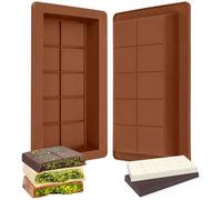 Bomtop 2 Pezzi Stampo Cioccolato Tavoletta, Stampi per Cioccolato, Stampo Cioccolato Dubai, Stampi in silicone, Stampo per Tavoletta di Cioccolato Profonda per Compleanni, Halloween, Natale