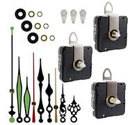 Bomtop 3 Set Meccanismo di Movimento Orologio da Parete Silenzioso e 3 PCS Ganci PRO Muro per Orologio al Quarzo DIY Riparazione di Parti di Ricambio Meccanismo Lungo e Corto Albero (13; 16; 22mm)