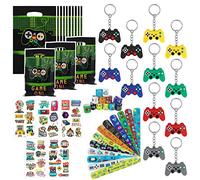 Bomtop 41 Pezzi Videogiochi Gadget Compleanno Bambini, Pignatta Compleanno Bambino, Portachiavi Gioco, Braccialetti, Tatuaggio Luminoso, Sacchetti Caramelle, Regalini Fine Festa Compleanno Bambini