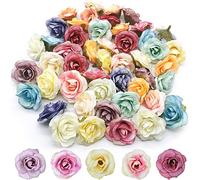 BOMULEZG 40 Pezzi Rose Finte Teste Di Fiori Artificiali Seta Teste Di Rose Fiori Artificiali Fiori Artificiali Daisy Per Bouquet Da Sposa Diy Matrimoni Valentine's Day Decorazioni Di Festa Casa Nozze