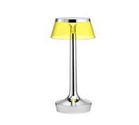 Bon Jour Unplugged Lampada Da Tavolo Cromo Con Paralume Giallo