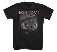 Bon Jovi More Slippery T-Shirt Uomo Manica Corta Nero Cotone Girocollo Regular